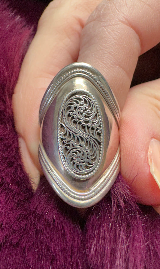 Silver Armor Ring SZ 6.75
