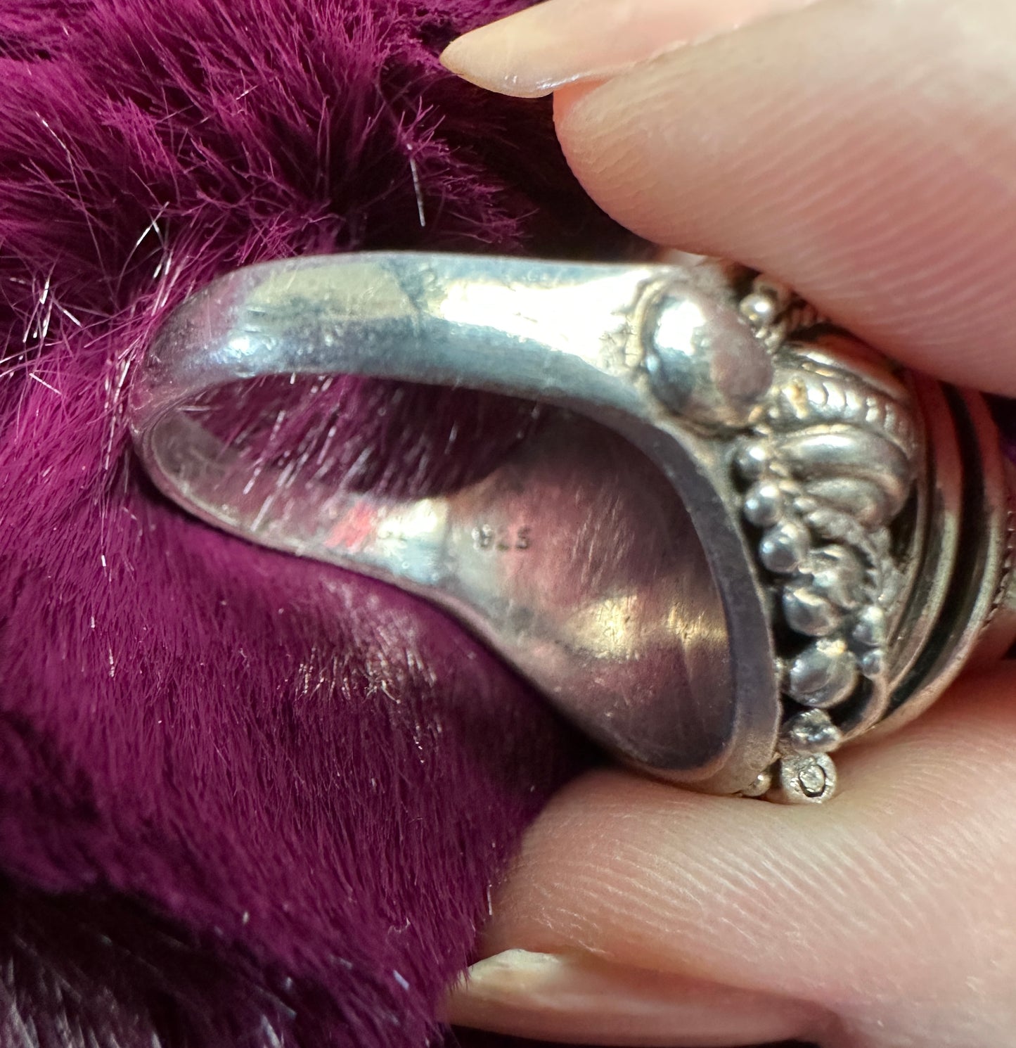 Silver & Onyx Poison/Snuff Ring SZ 10