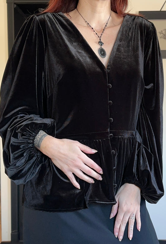 Velvet 90s Goth Top L - XL