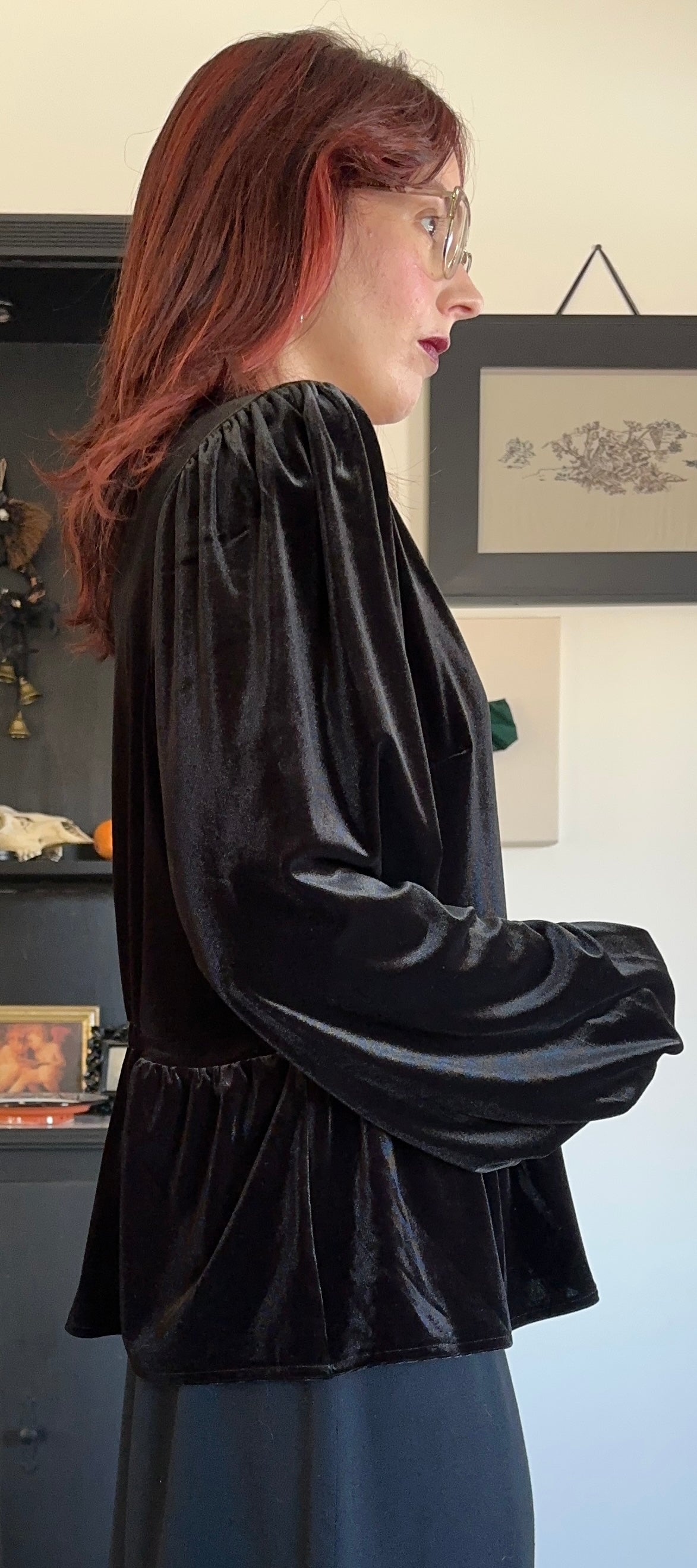 Velvet 90s Goth Top L - XL