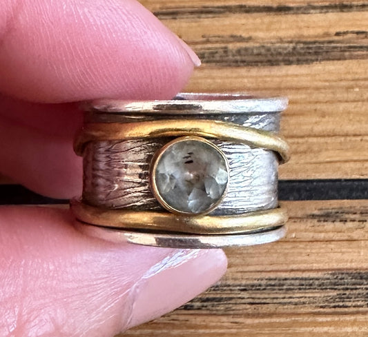Aquamarine Spinner Ring