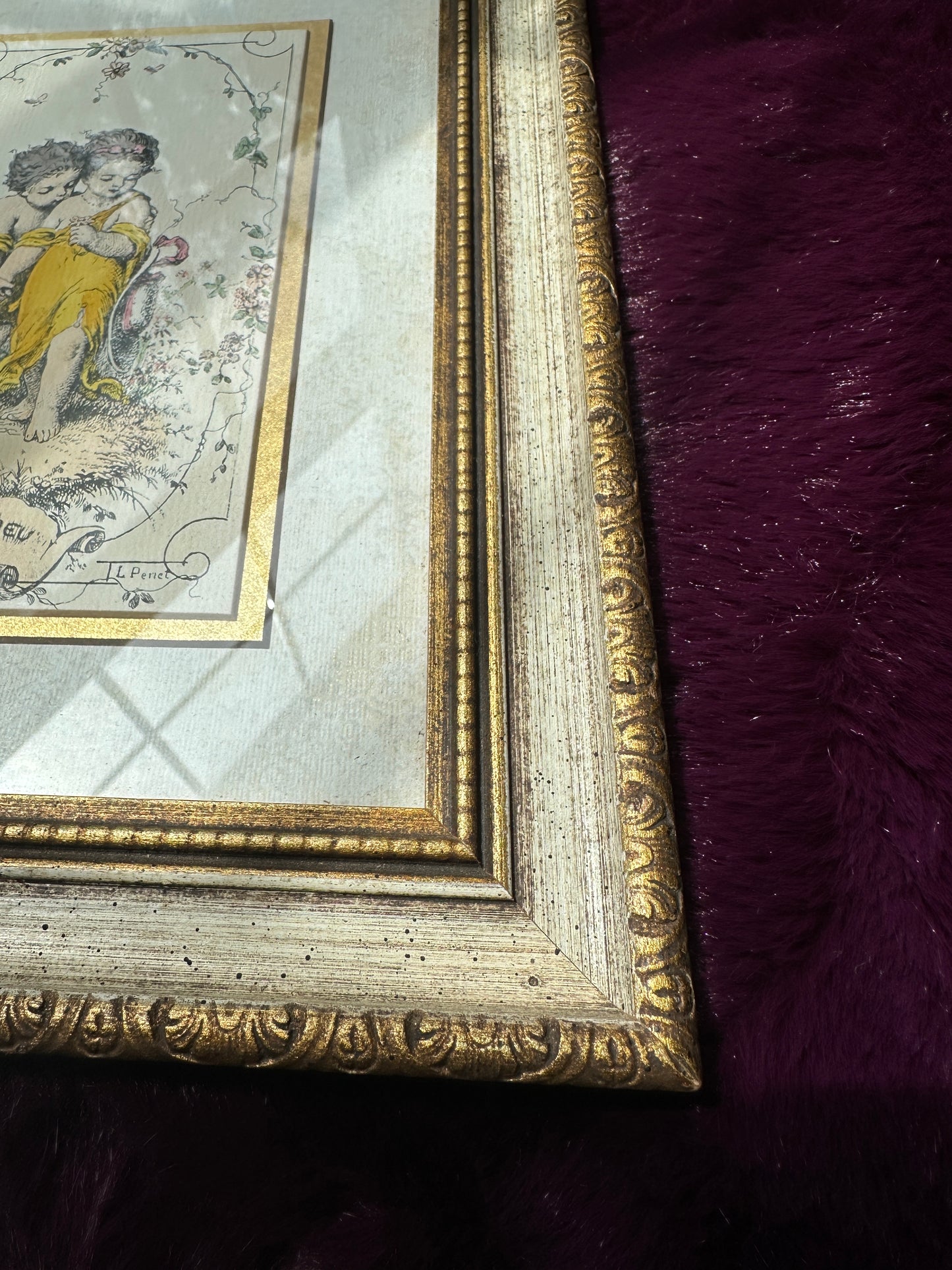 Vintage Framed Romantic Print