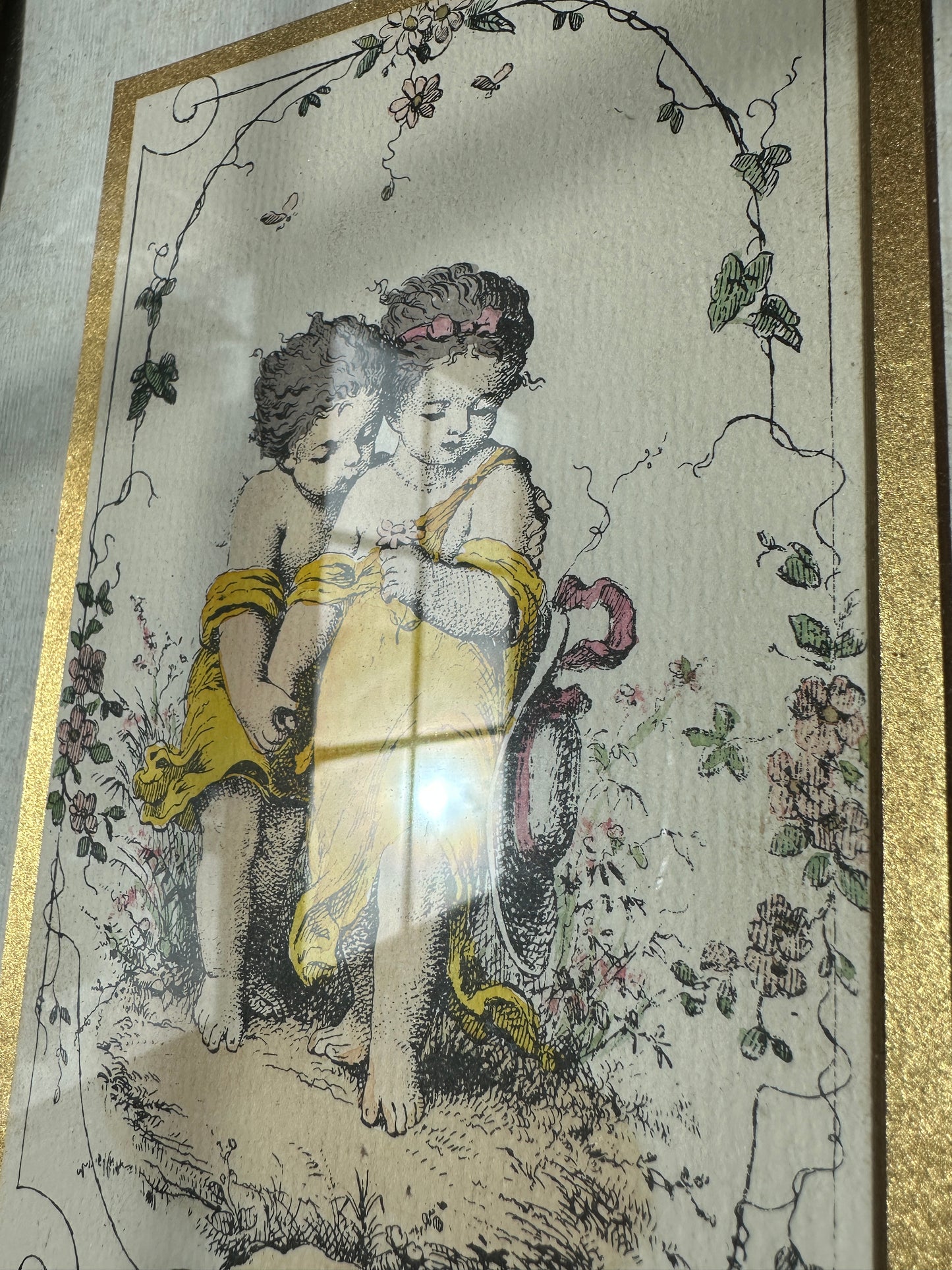 Vintage Framed Romantic Print