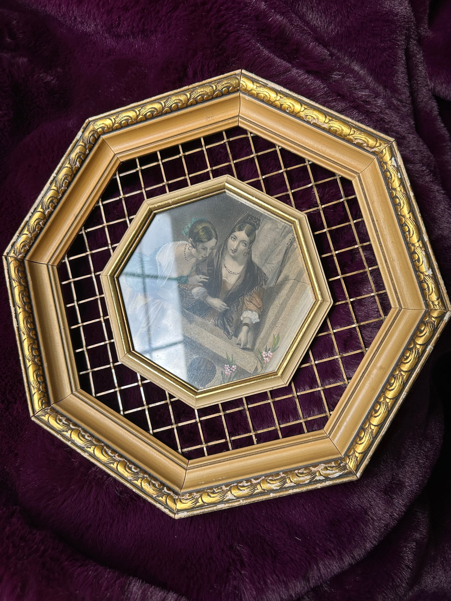 Vintage Octagonal Framed Print