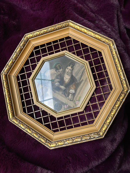 Vintage Octagonal Framed Print