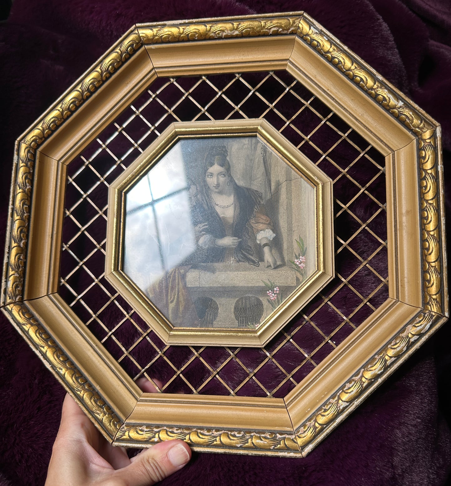 Vintage Octagonal Framed Print
