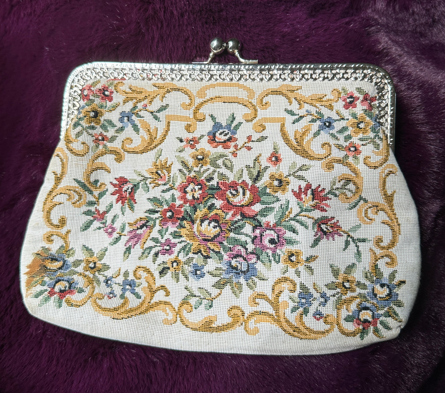 Vintage Needlepoint Clutch