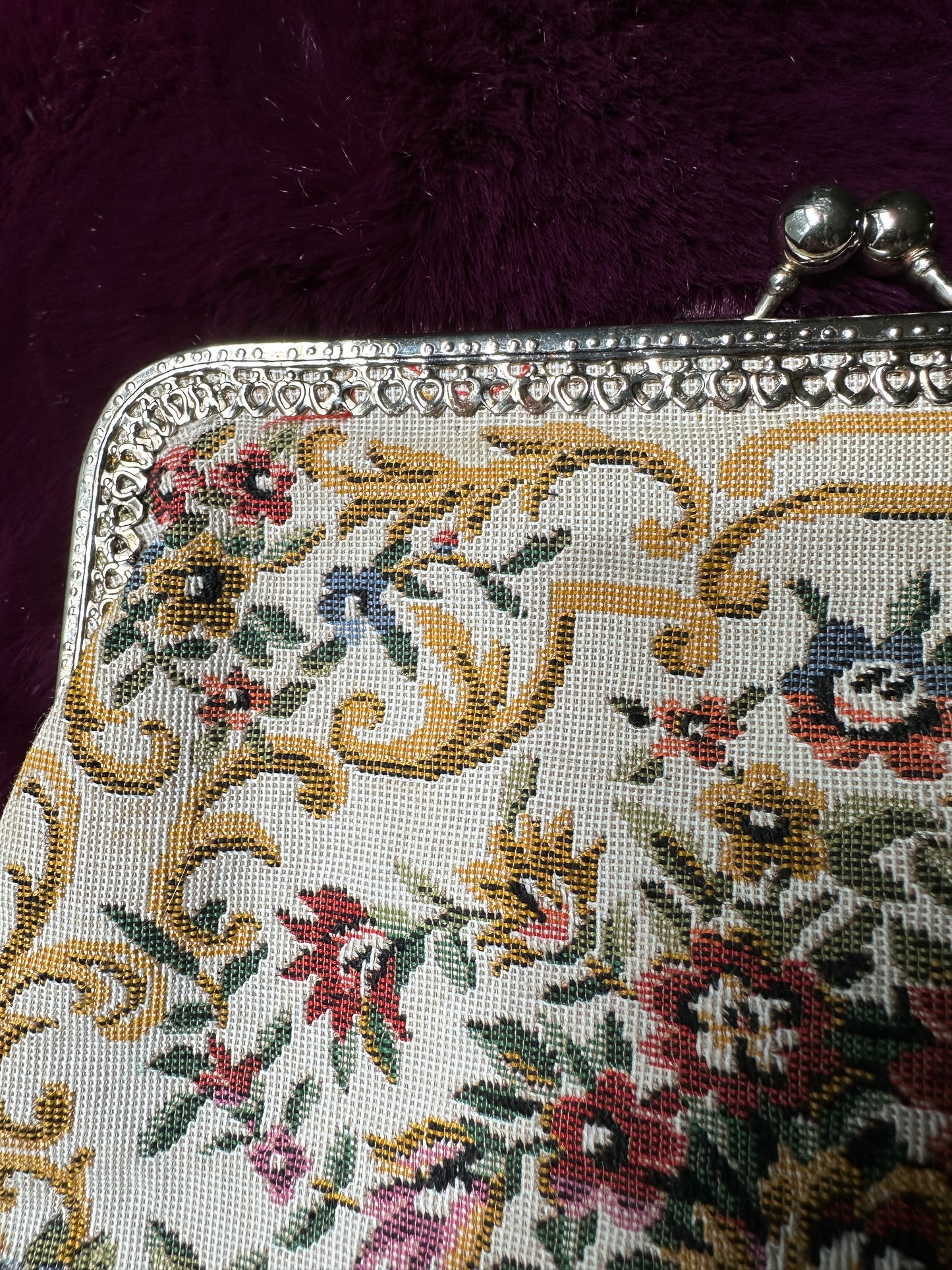 Vintage Needlepoint Clutch