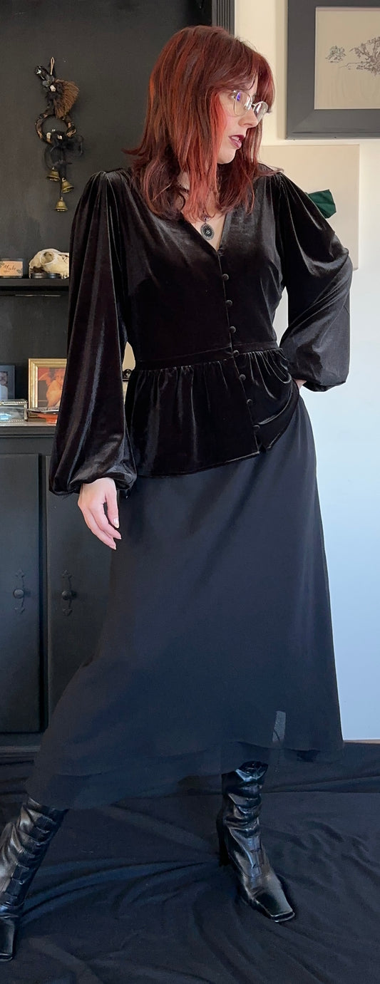 90s Chiffon Witch Skirt XL