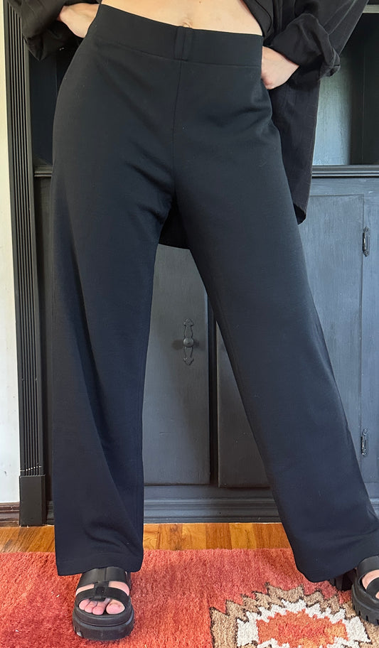 90s Vintage Eileen Fisher Knit Wide Leg Pant