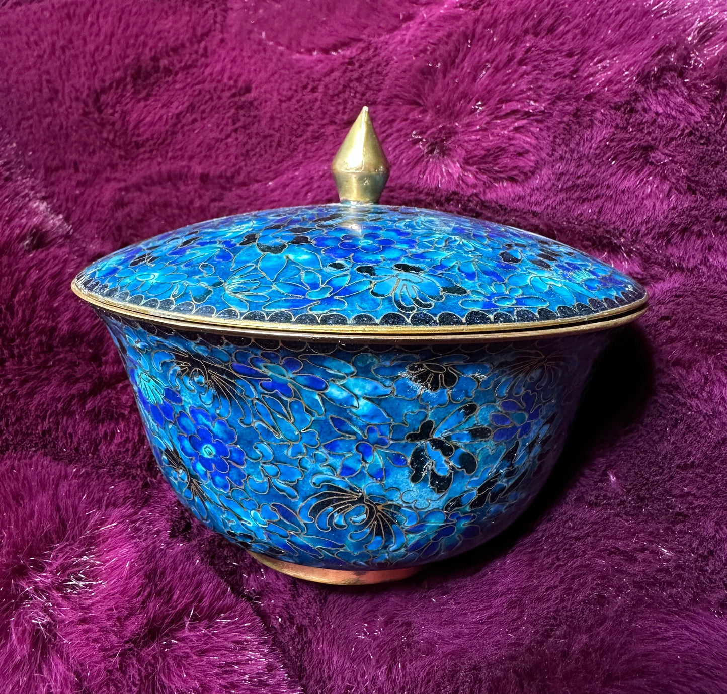 Vintage Cloissone Ceramic Bowl With Lid