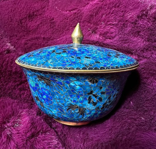 Vintage Cloissone Ceramic Bowl With Lid