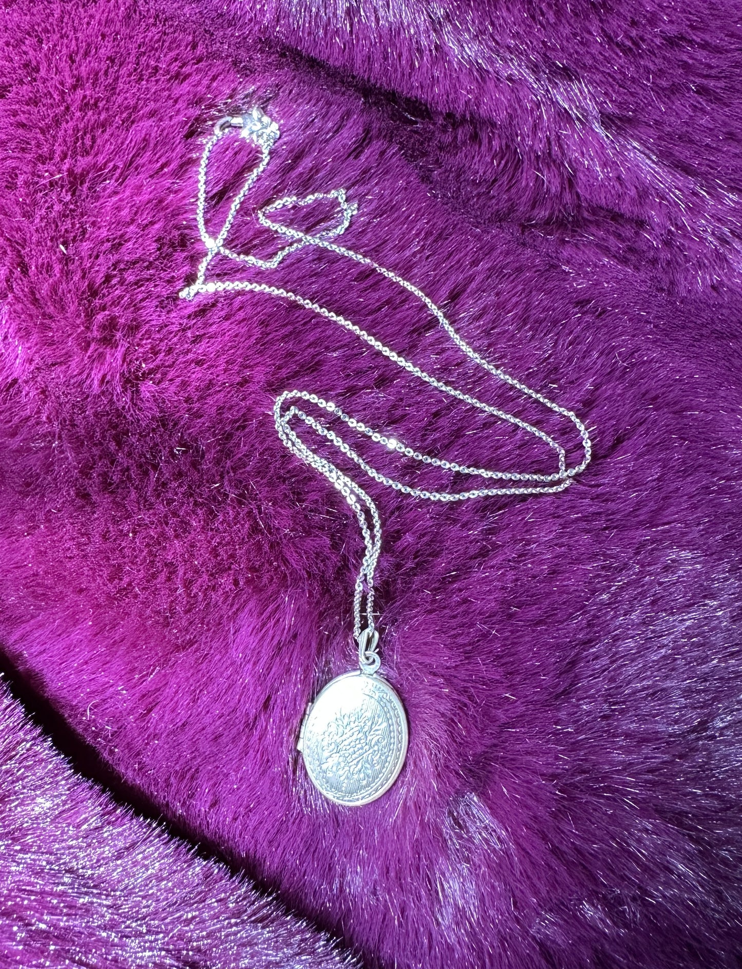 Sterling Silver Etched Locket