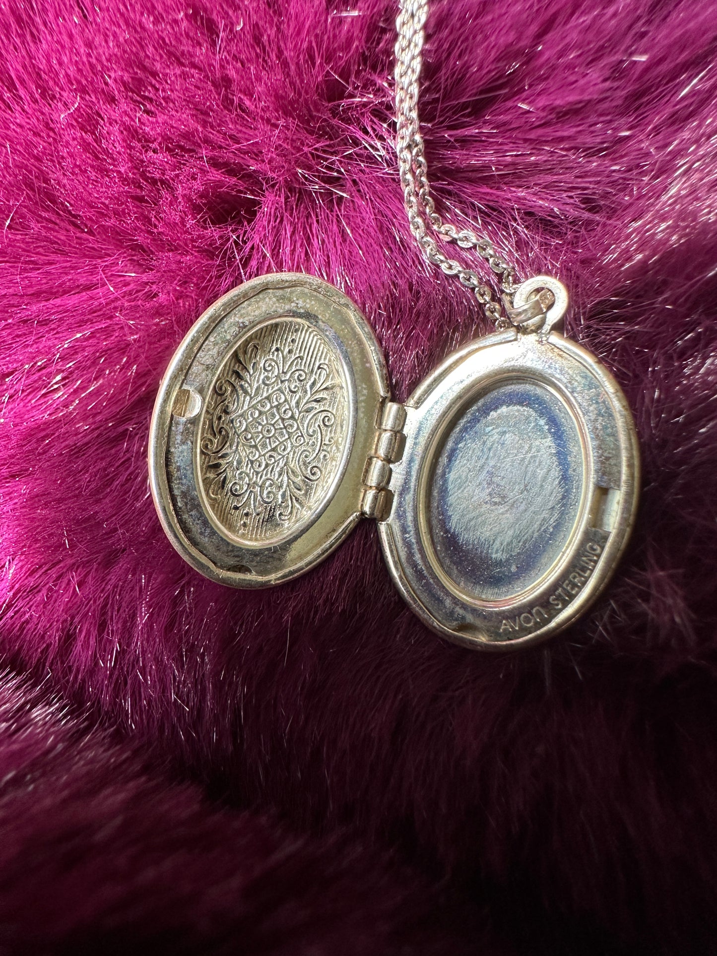 Sterling Silver Etched Locket