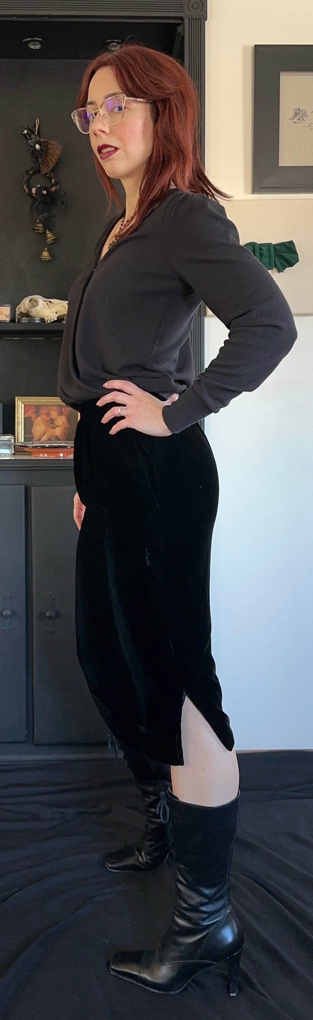 Velvet Goth Pencil Skirt SZ 4-6
