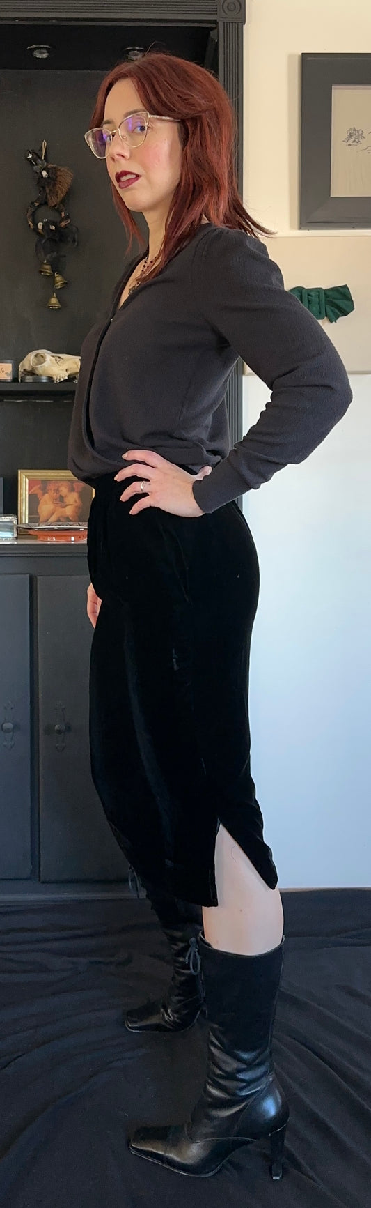 Velvet Goth Pencil Skirt SZ 4-6