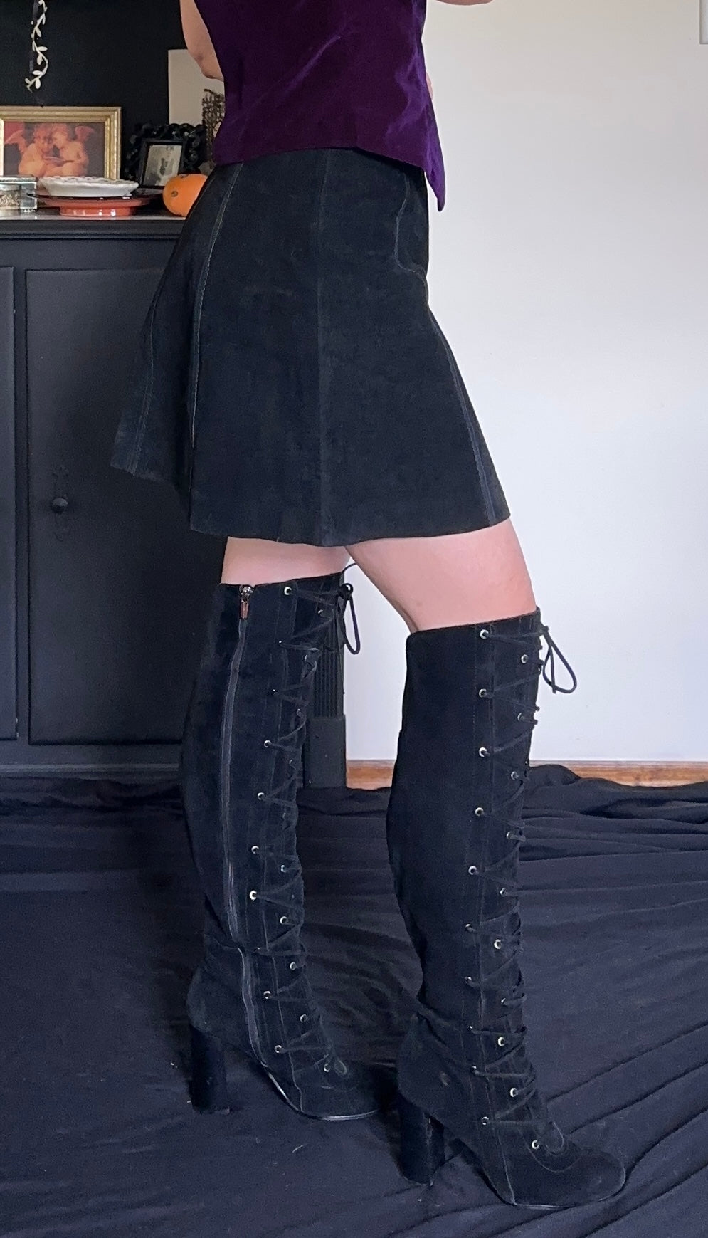 90s Rampage Suede Skirt S-M