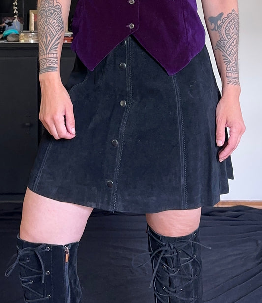 90s Rampage Suede Skirt S-M
