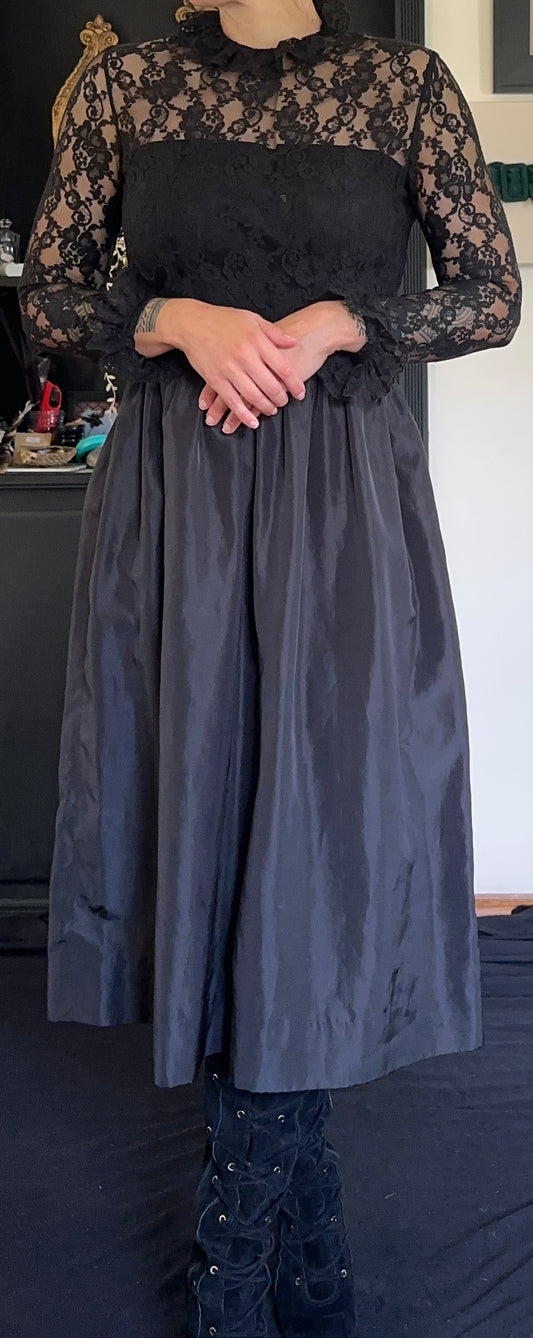80's Goth Lace Party Dress XXS-XS