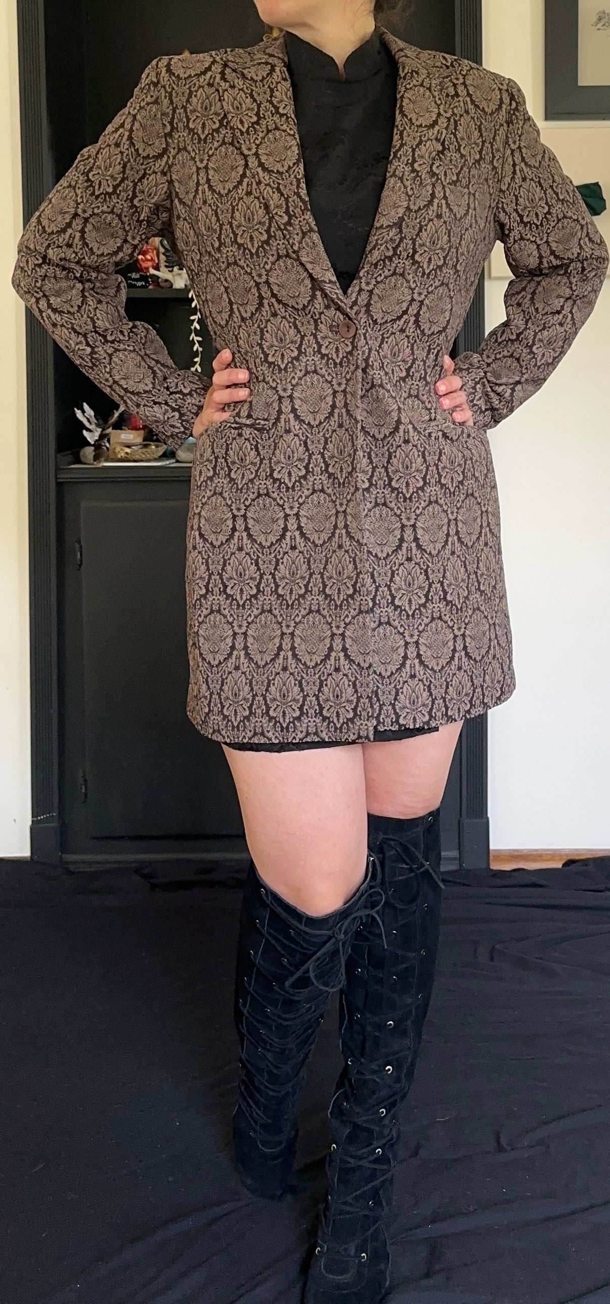 Brocade Vampire Goth Jacket M-L