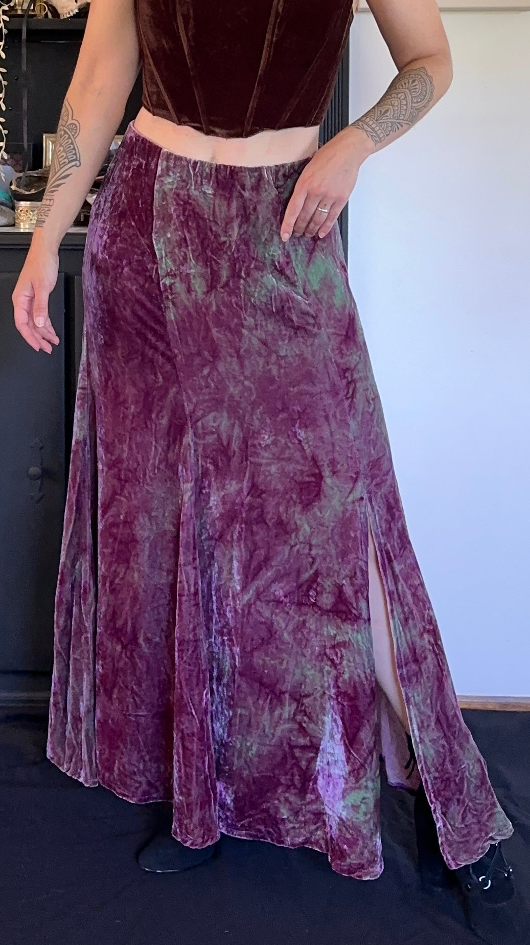 Purple Tie-Dye Velvet Maxi S