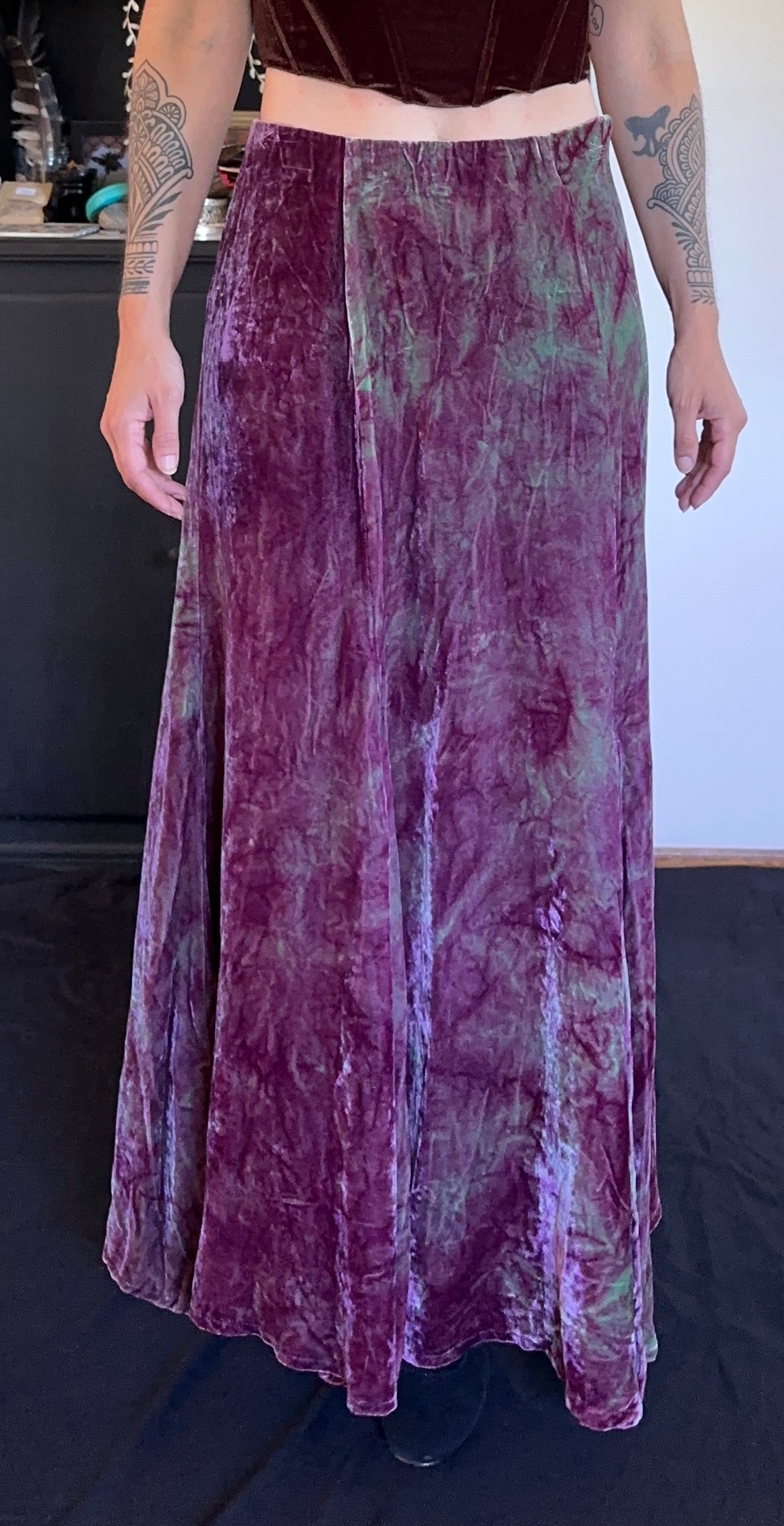 Purple Tie-Dye Velvet Maxi S