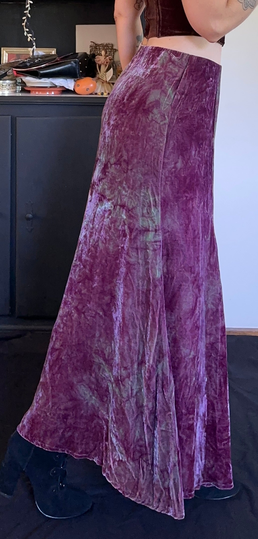Purple Tie-Dye Velvet Maxi S