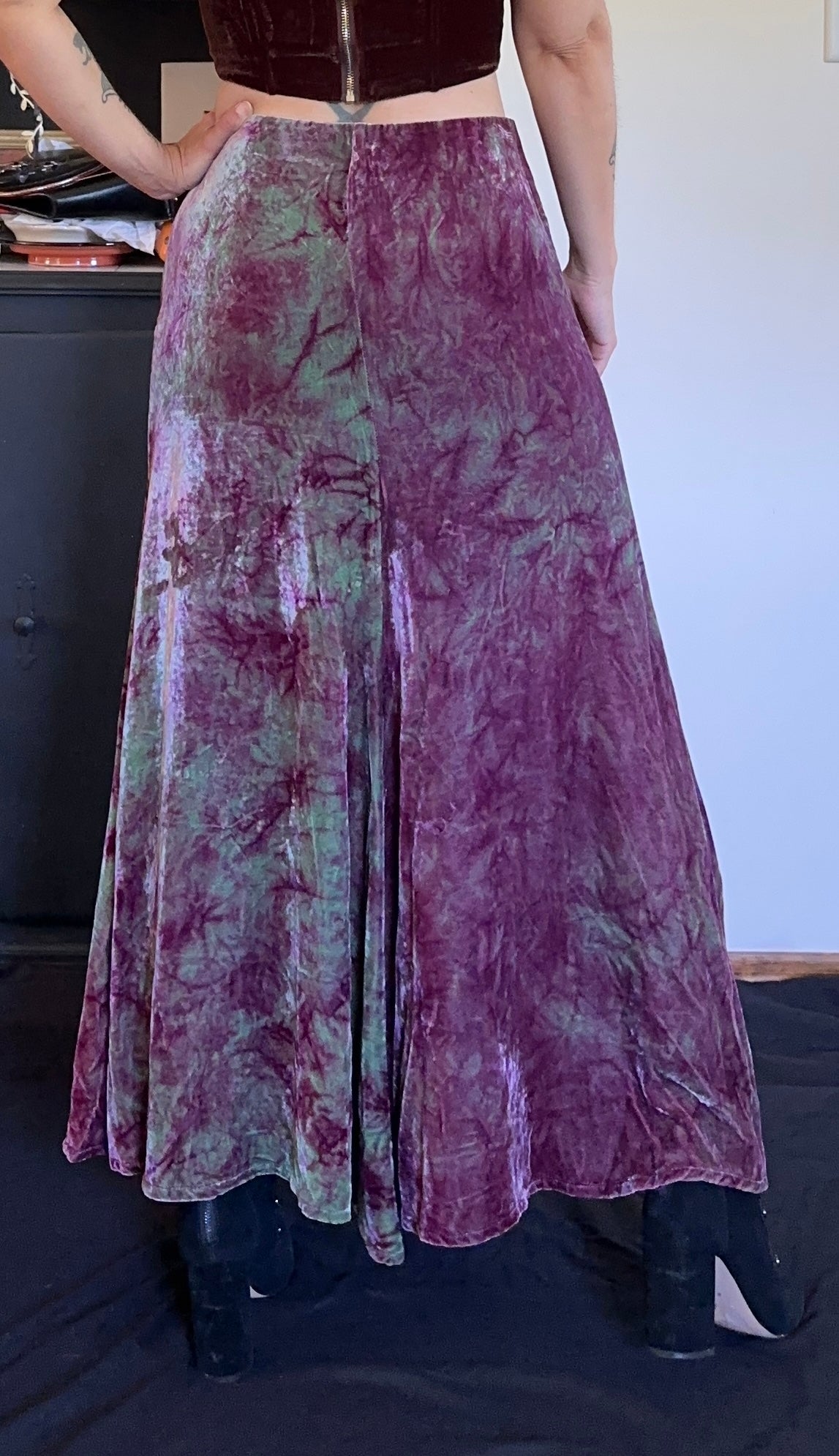 Purple Tie-Dye Velvet Maxi S