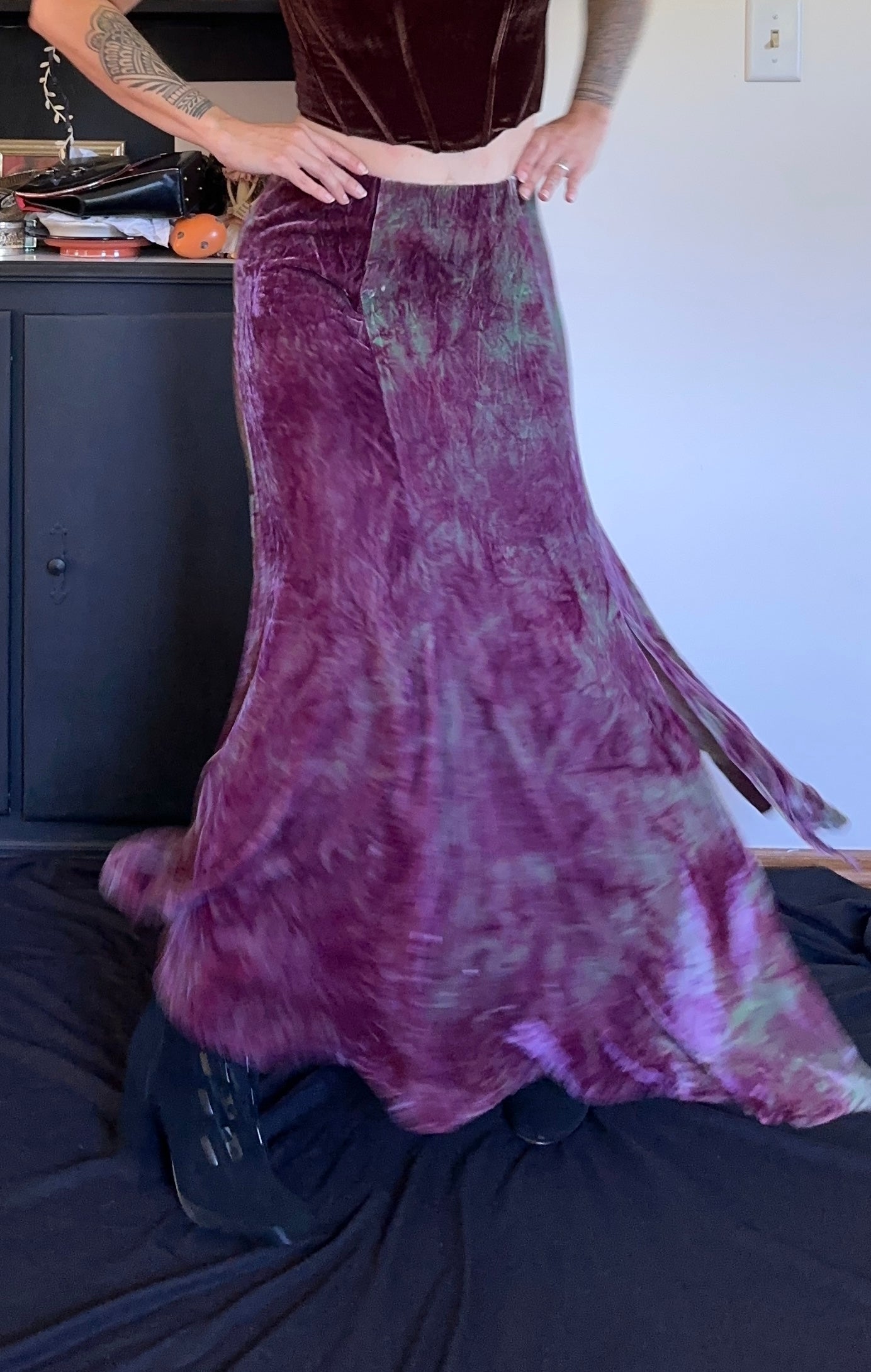 Purple Tie-Dye Velvet Maxi S