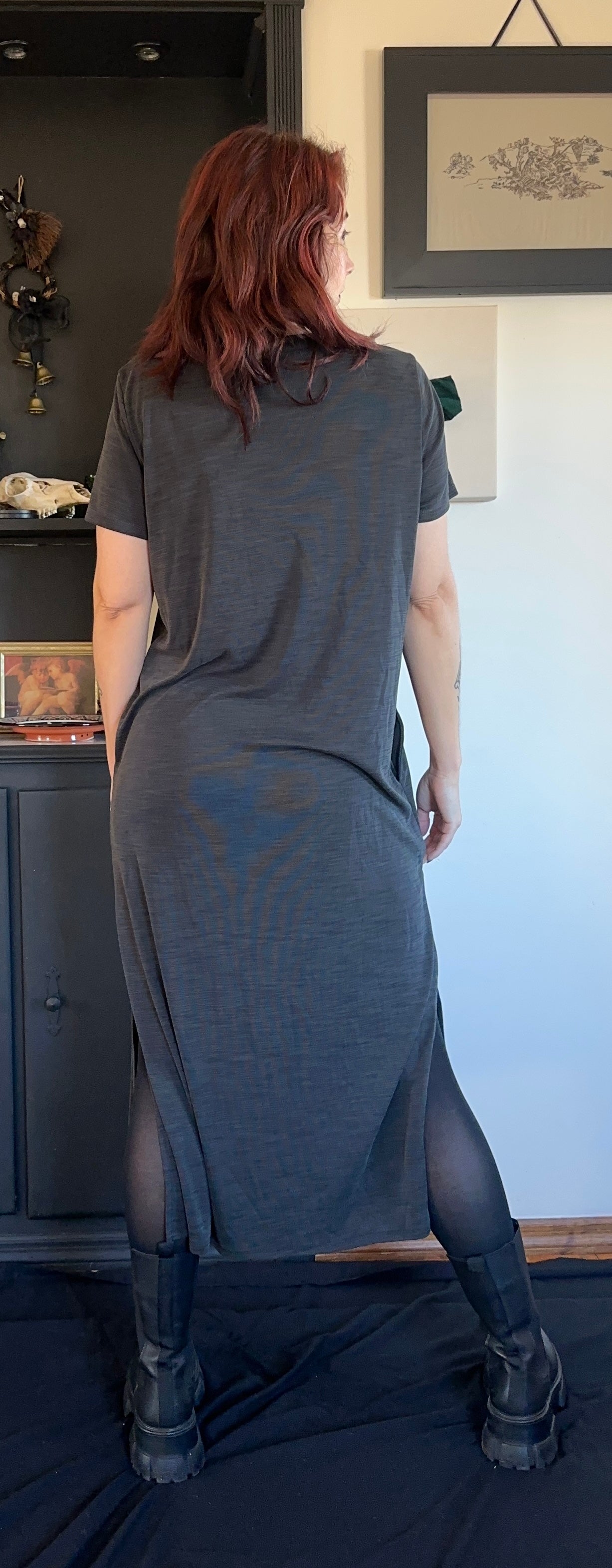 Ribbed T-Shirt Dress L