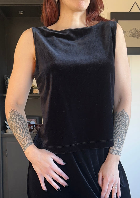 Stretch Velvet Tank Top M-L