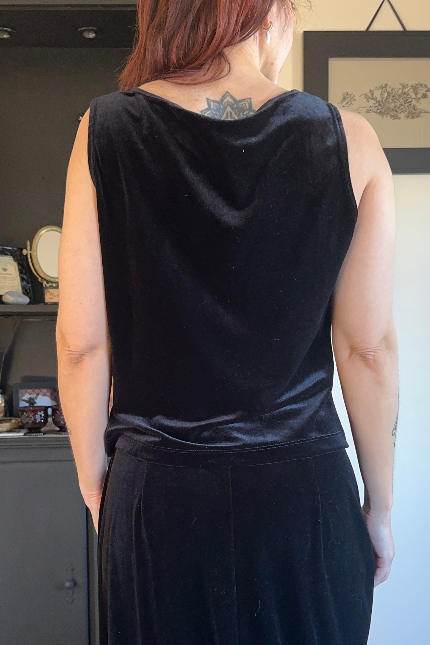Stretch Velvet Tank Top M-L