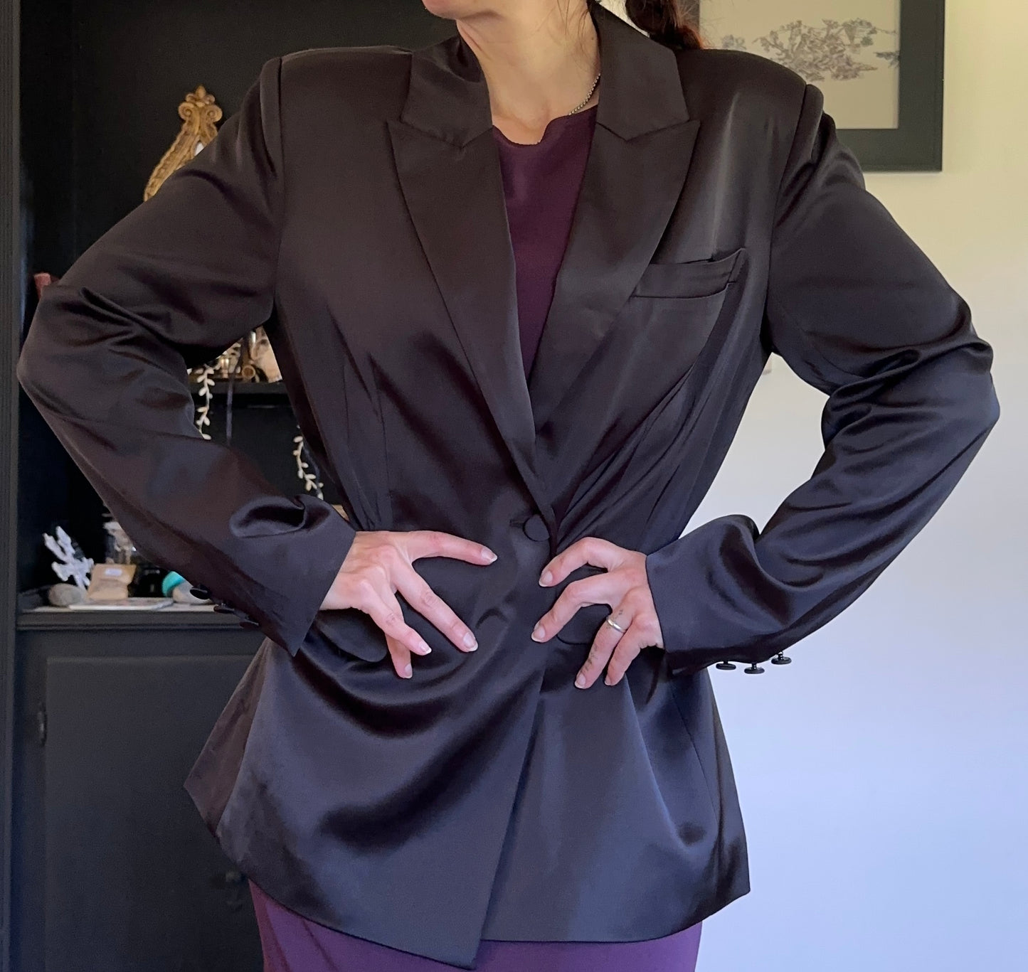 Satin Corporate Goth Blazer M/L