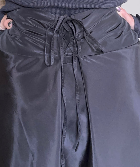Vintage Nylon & Tulle Lace-Up Skirt