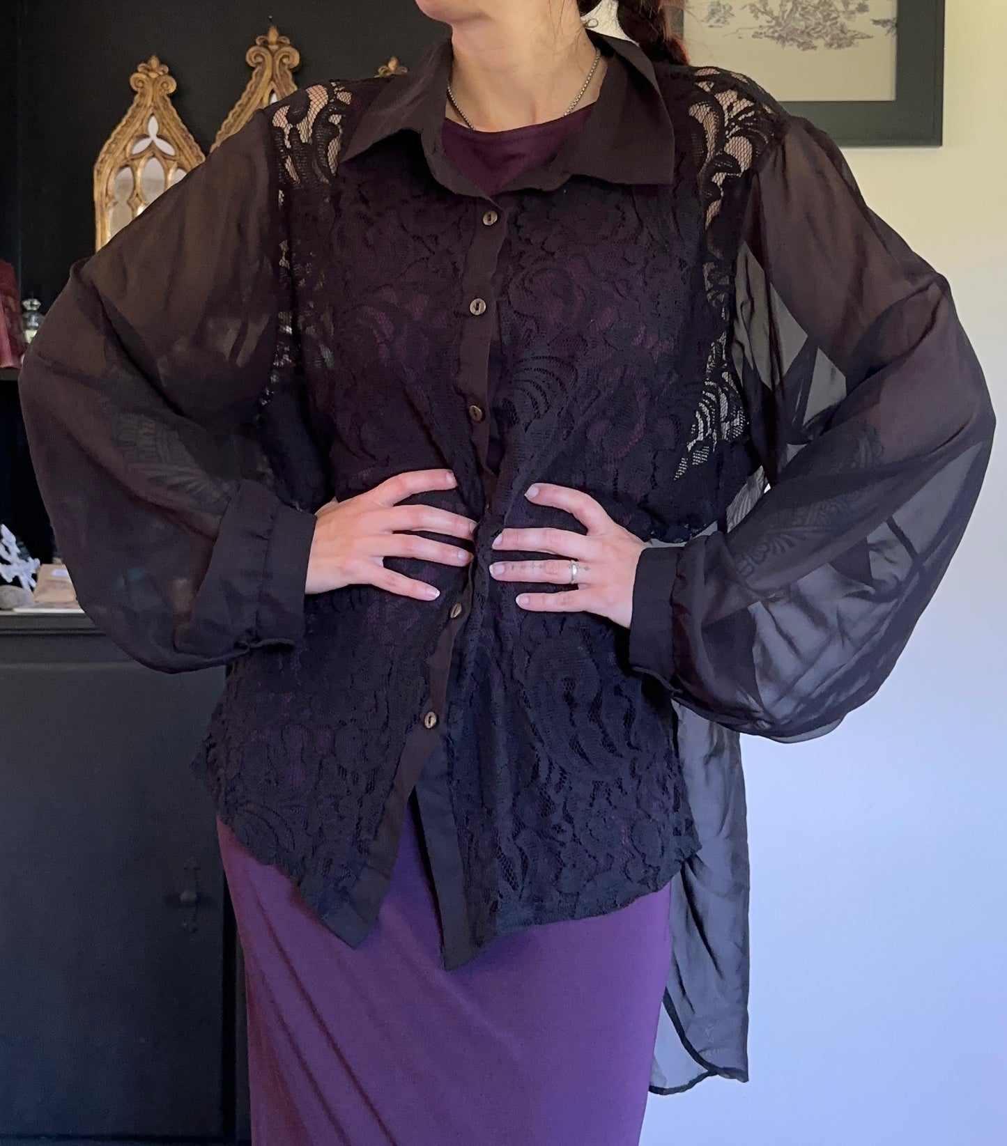 Lace Hi-Lo Top 2X-3X