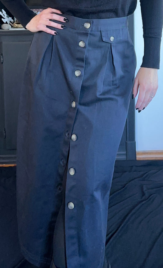 Cherokee Cotton Button Front Skirt M/L