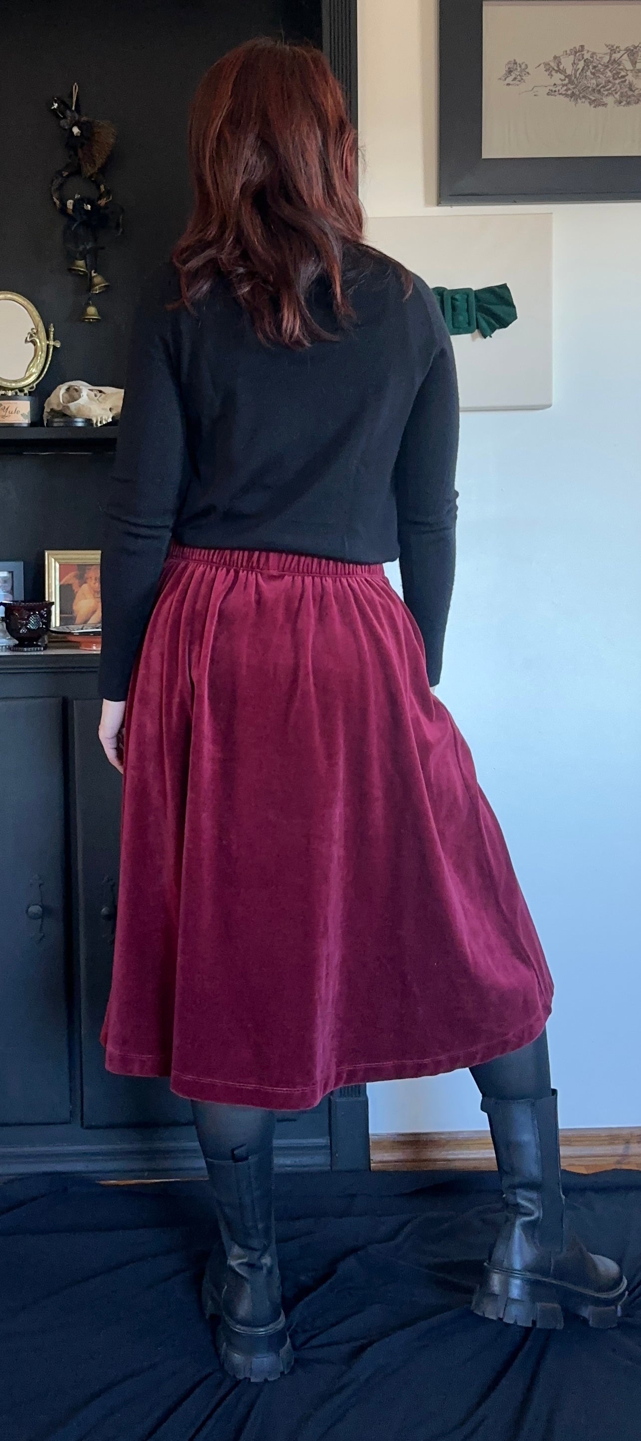 Velour Skirt With Pockets M-L