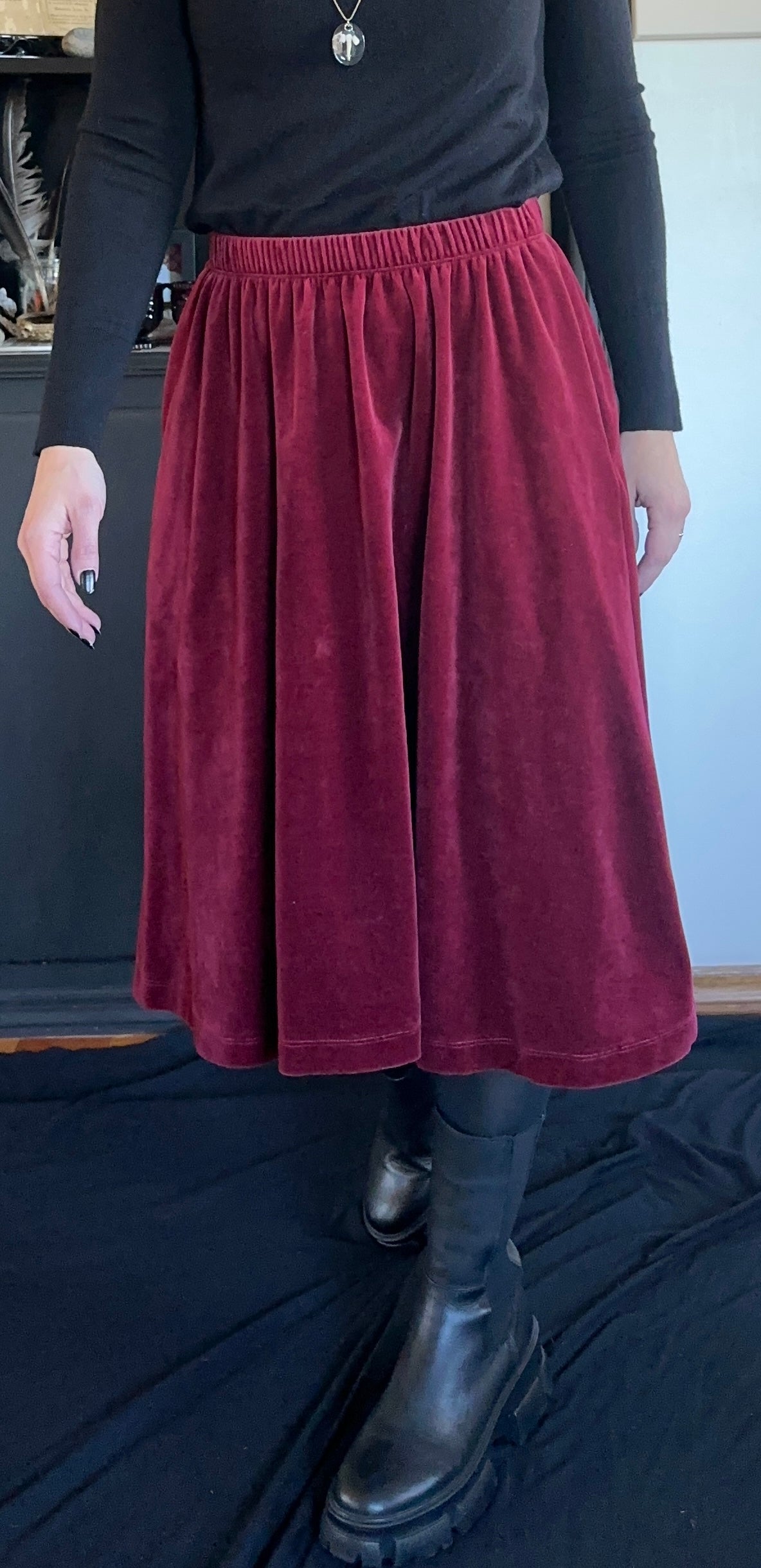 Velour Skirt With Pockets M-L