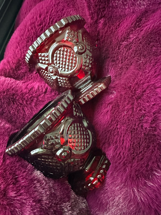 Red Glass Baroque Style Goblets