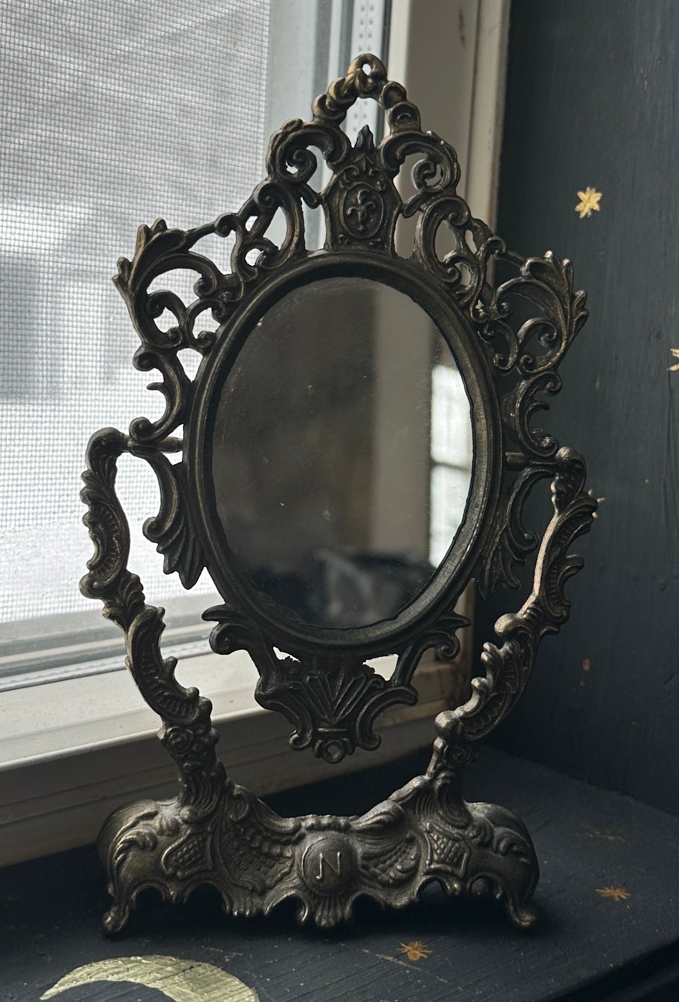 Brass Italian Swivel Vanity Mirror