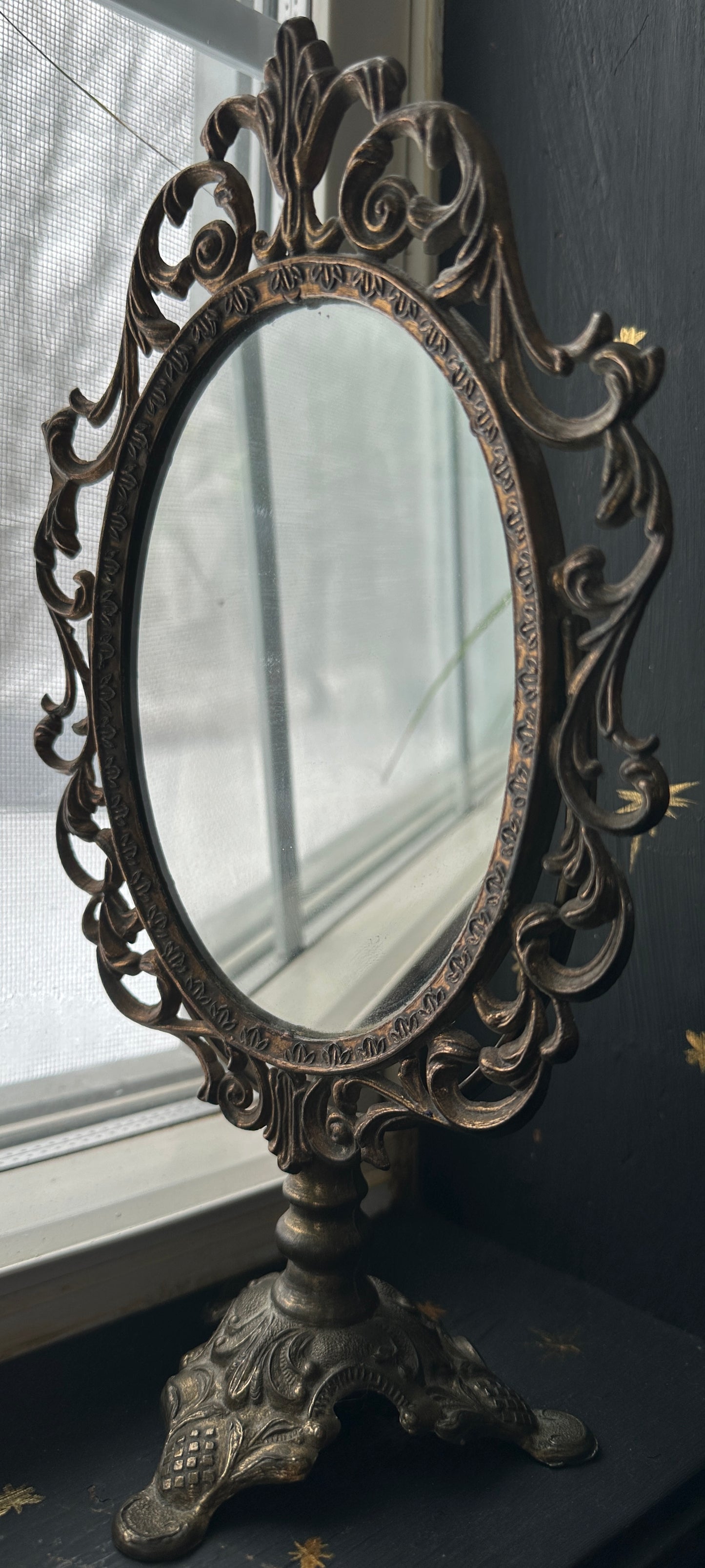 Brass Victorian Swivel Mirror