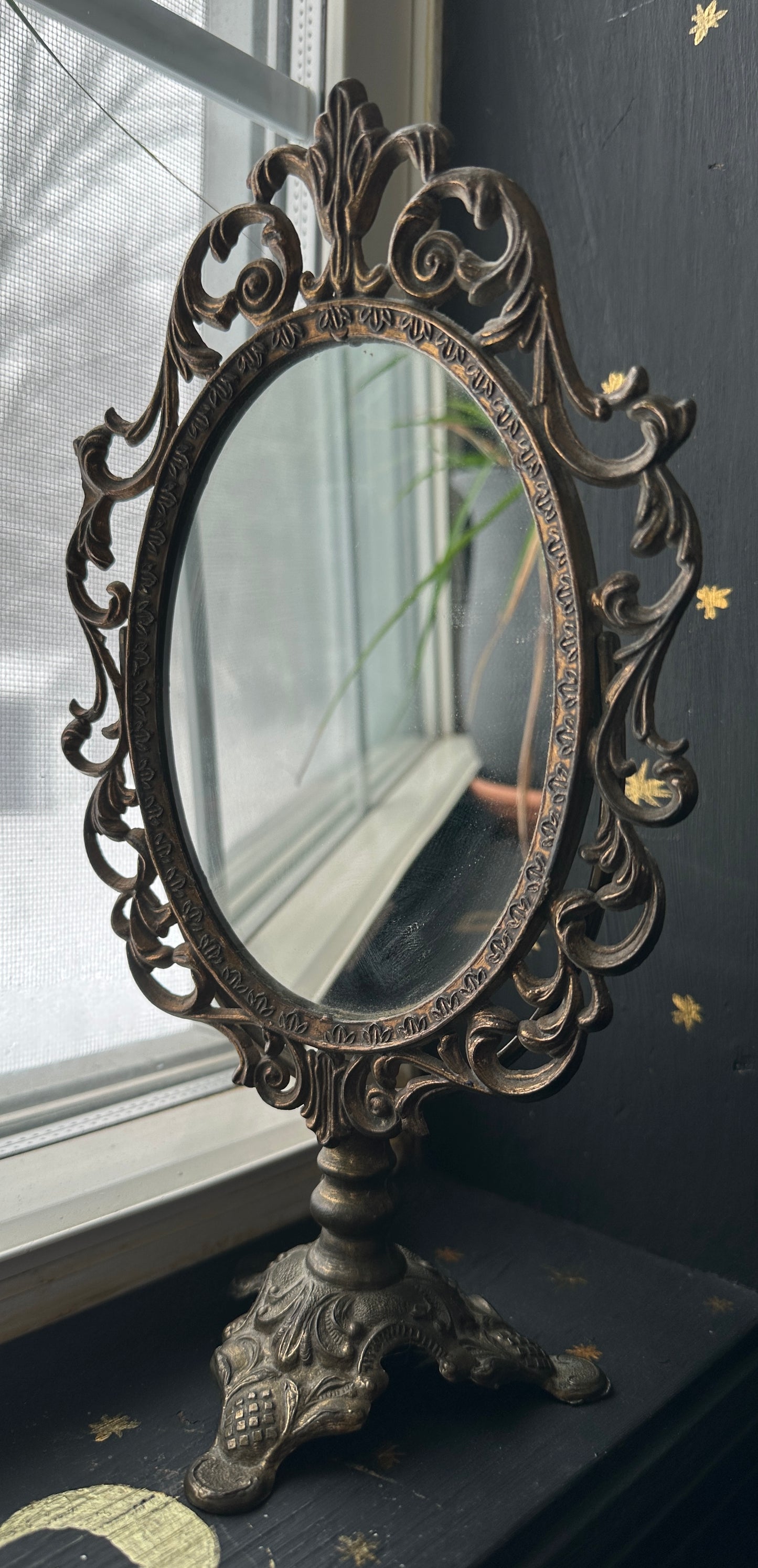 Brass Victorian Swivel Mirror