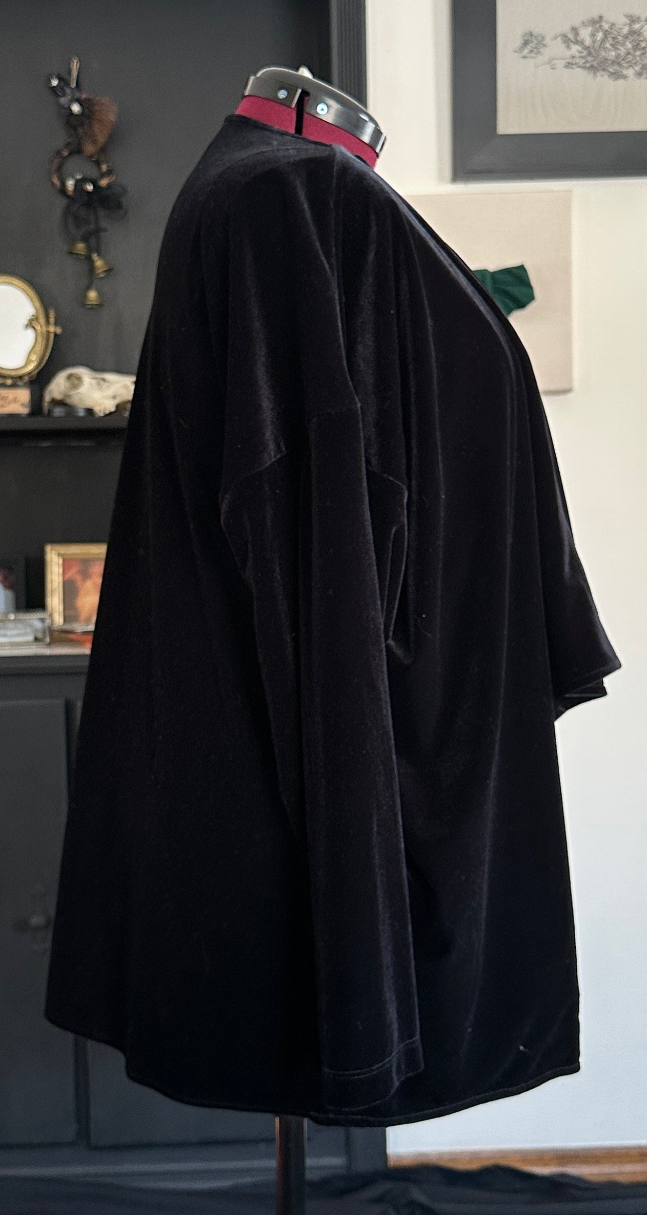 Velvet Drape Front Cardigan L-2X