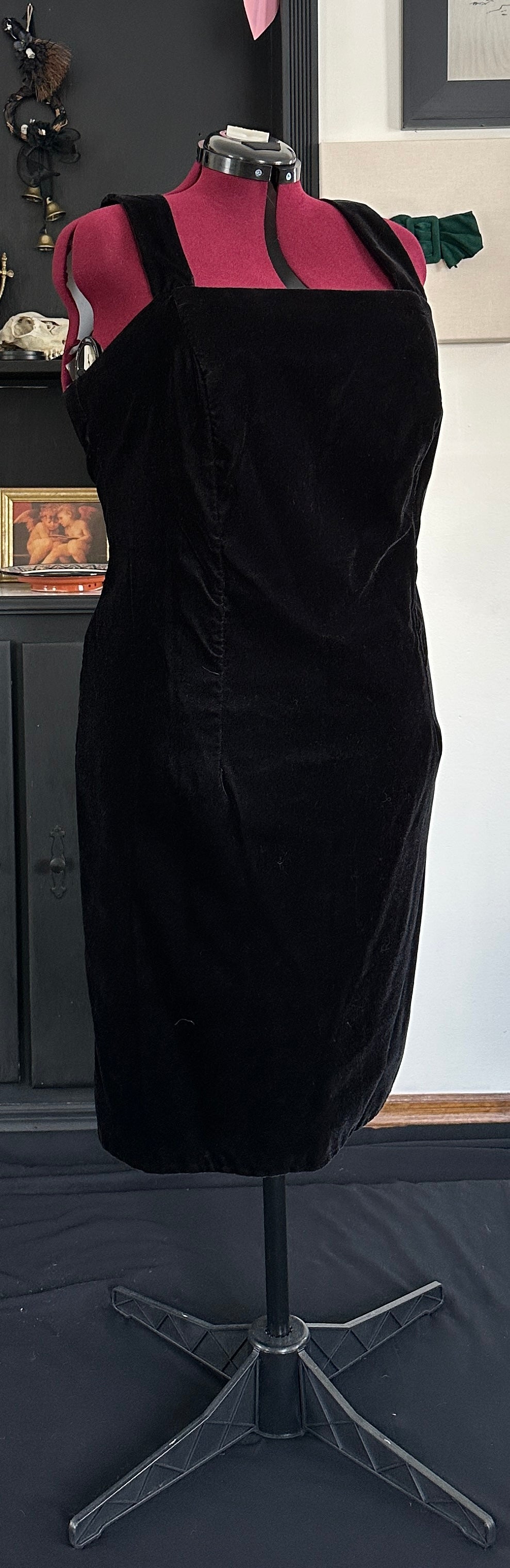 Vintage 80s Velvet Sheath Dress 2X - 3X
