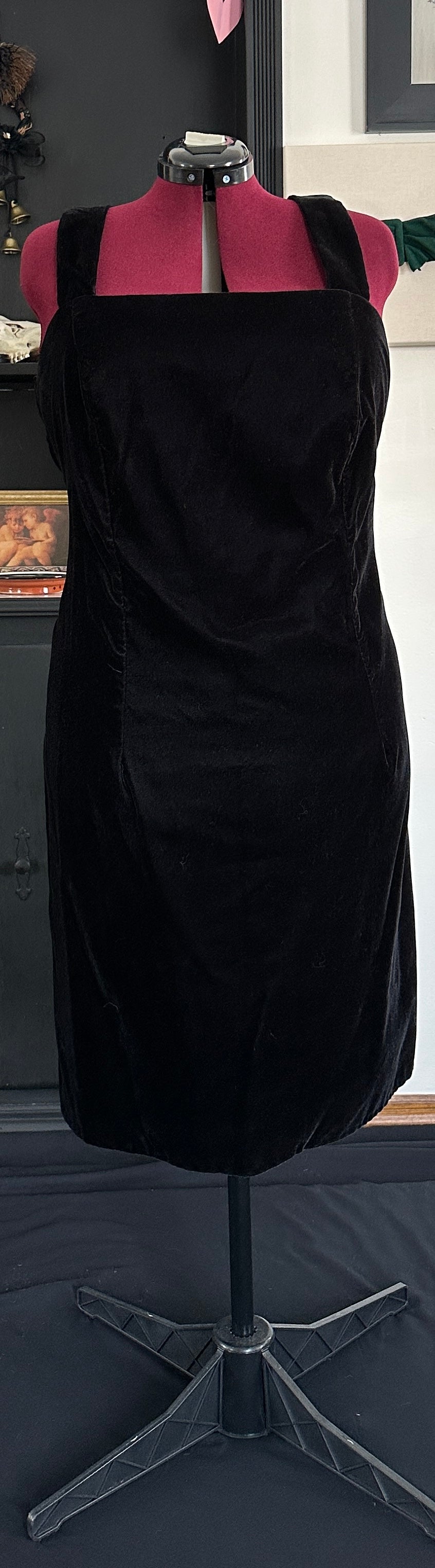 Vintage 80s Velvet Sheath Dress 2X - 3X