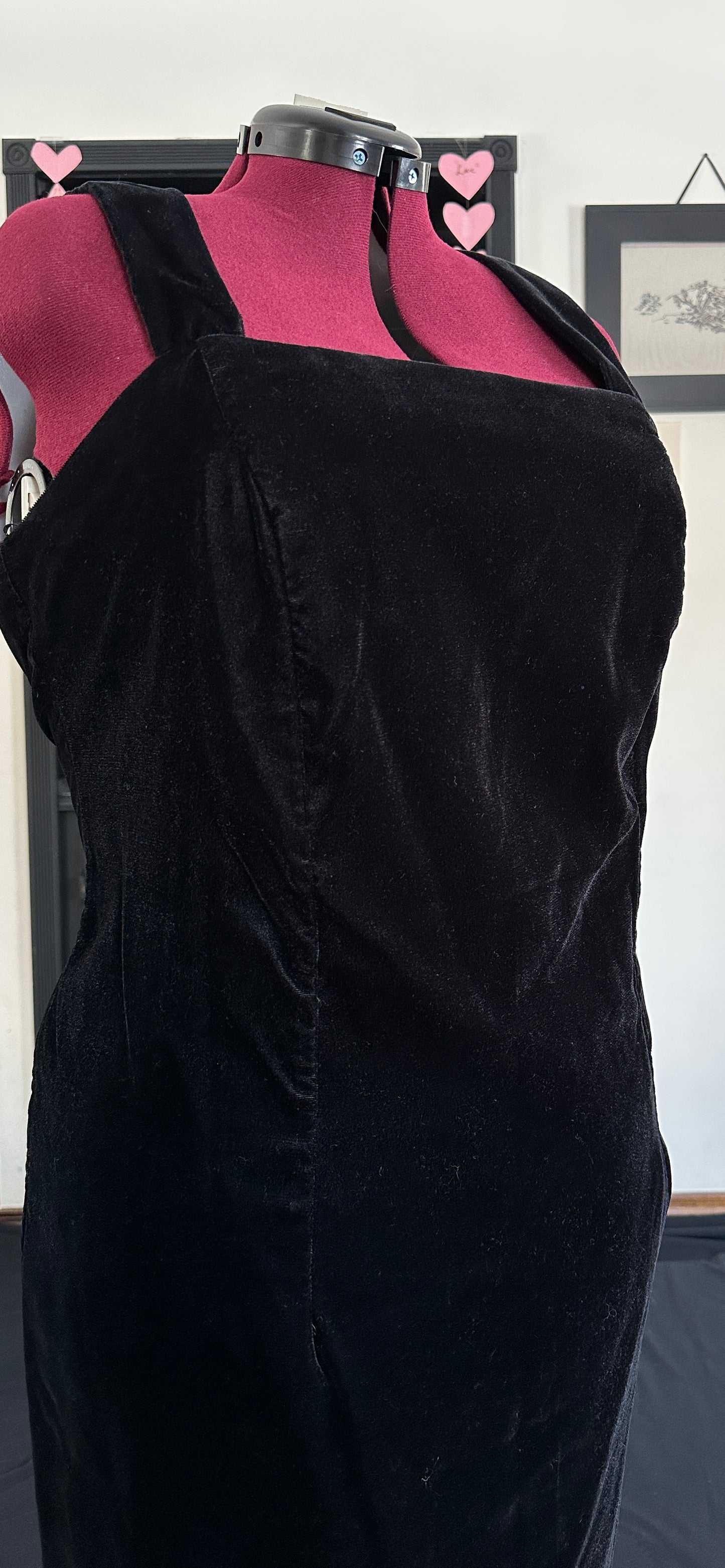 Vintage 80s Velvet Sheath Dress 2X - 3X