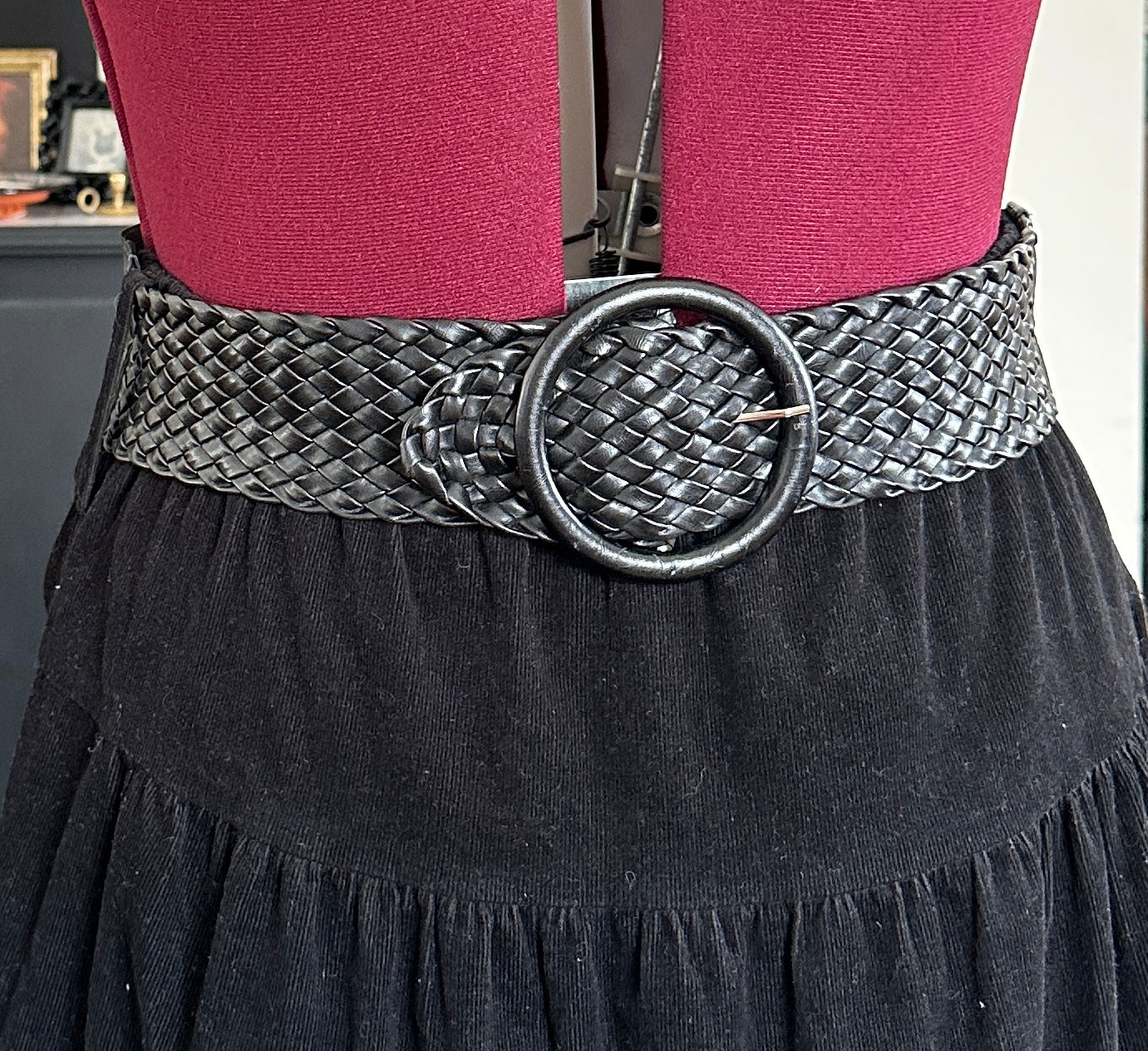 Corduroy Maxi Prairie Skirt With Belt