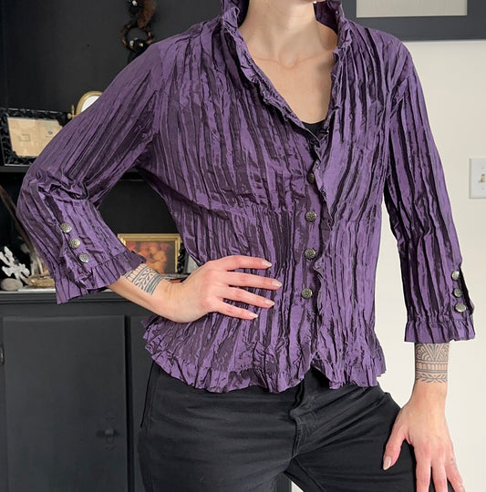 Vintage 90s Crinkled Top M