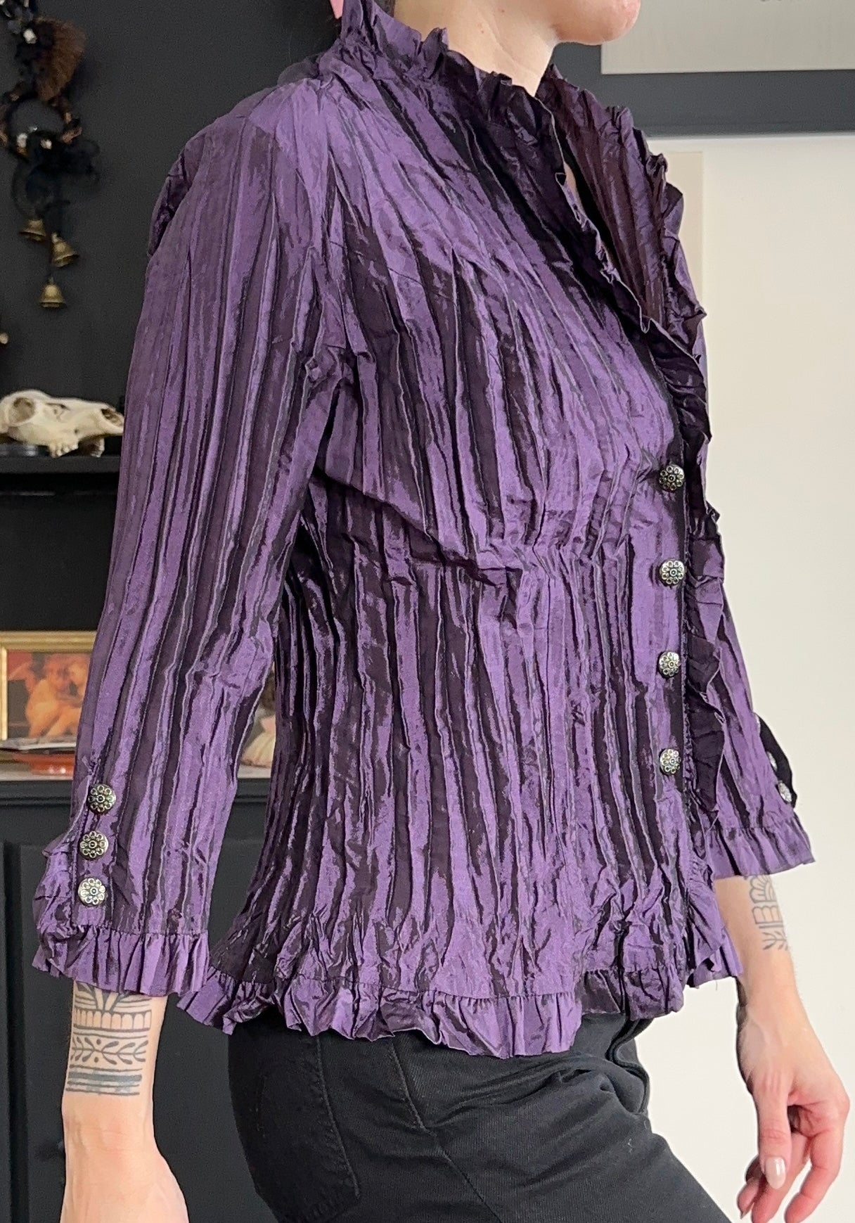 Vintage 90s Crinkled Top M