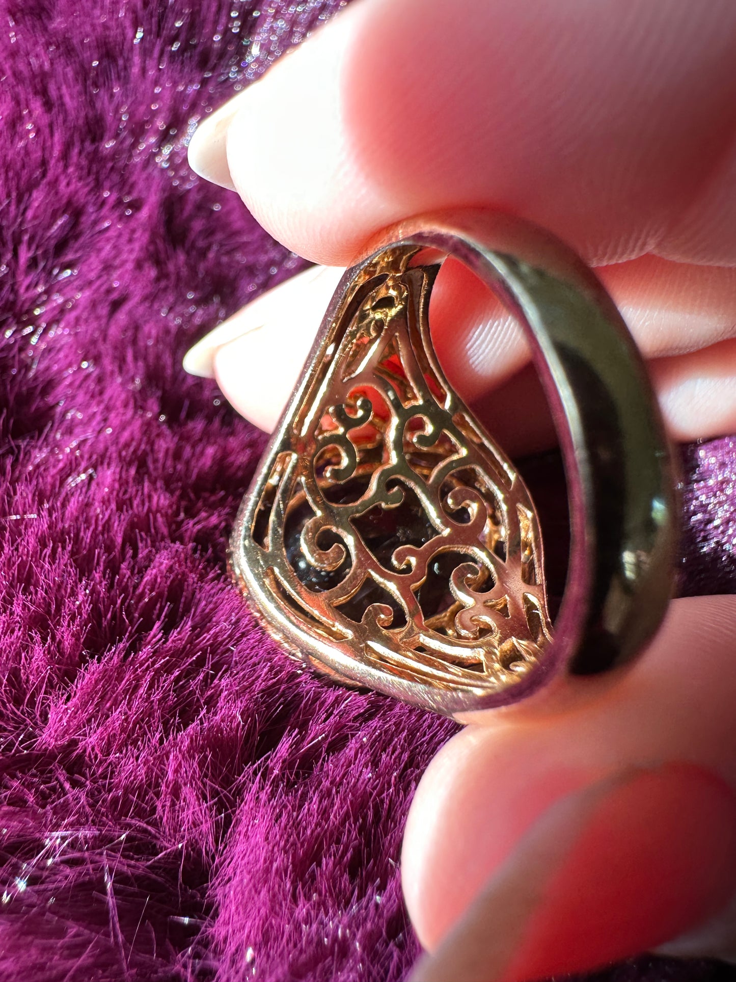 Amethyst Leaf Ring SZ 9.75